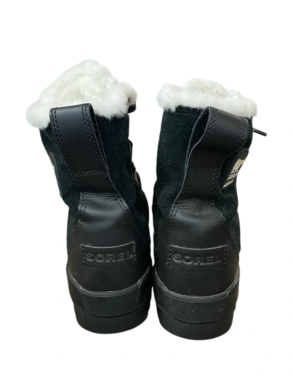 Sorel Tivoli IV Black Suede Waterproof Fur Trim Lace Up Winter Ankle Boot 7 - Picture 8 of 16